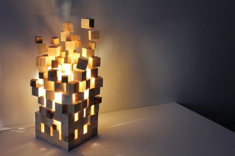 HI! My daughter like to play in Minecraft game. So i decided to make for here a night lamp in Minecraft pixel style:)Its very simple and easy do do DIY project. You will need a few tools. I used: Japanese saw Screwdriver Right angle ruler Glue Sandpaper Materials that you will need: led light bulb light bulb base wire with switch glue wood Board 28*28 mm First of all, you will need to cut lots of wood cubes. My cubes will be 28 мм. You can make any size you… Lamp In Minecraft, Minecraft Lamp, Koti Diy, Led Lamp Diy, Easy Fall Wreaths, Faux Candles, Make A Lamp, Woodworking Basics, Amazing Woodworking