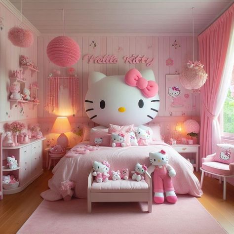 Hello Kitty Bedroom Ideas, Sanrio House, Hello Kitty Room Ideas, My Melody And Hello Kitty, Melody And Hello Kitty, Hello Kitty Furniture, Gabby Furniture, Spiderman Hello Kitty, Kitty Furniture