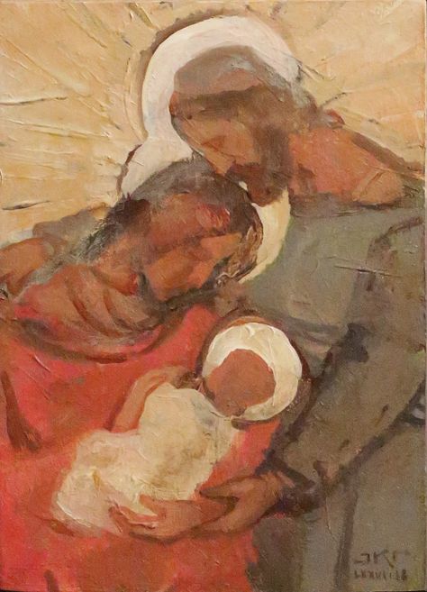 Holy Family from the collection of J. Kirk Richards | Artwork Archive Bible Illustrations Art, J Kirk Richards, Biblical Artwork, Family Artwork, Mary Pictures, Festival Ideas, Jesus Mary And Joseph, Lds Art, Bible Illustrations