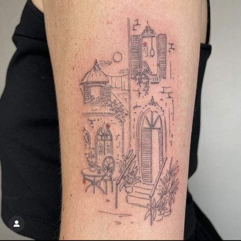 Scenery Tattoo, Framed Tattoo, Light Tattoo, Handpoke Tattoo, Home Tattoo, Dainty Tattoos, Dream Tattoos, Custom House, Tattoo Set