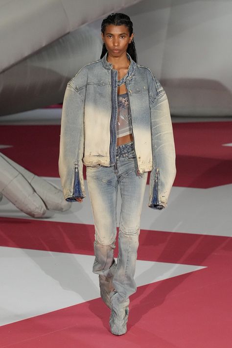 Diesel 2023 Runway, Diesel Spring 2023, Diesel Fashion, Spring 2023 Ready To Wear, Winter 22, Denim Projects, 2023 Ready To Wear, Double Denim, Mood Board Fashion