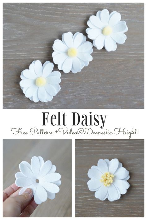 Diy Felt Flowers Template, Felt Flower Banner, Flowers Out Of Felt, Felt Flowers No Sew, Diy Fabric Daisy Flowers, Daisy Felt Flower, Felt Daisy Garland, Felt Flowers Patterns Free, Diy Fabric Flowers Easy No Sew