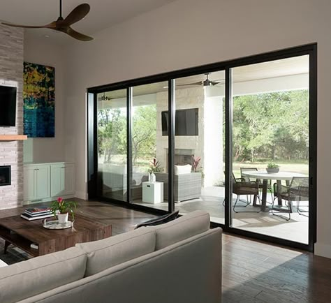 Contemporary Sliding Doors - Renewal By Andersen Living Room Sliding Doors, Modern Patio Doors, Bedroom Transitional, Sliding Doors Exterior, Sliding Glass Doors Patio, Glass Doors Patio, Big Doors, Doors Exterior, Sliding Patio Doors