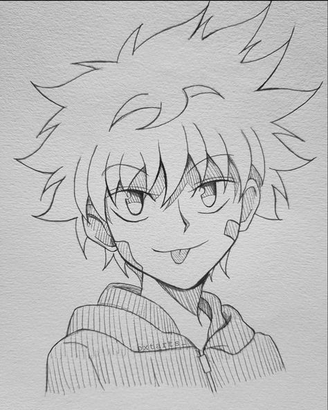 Killua Zoldyck Drawing, Cute Face Drawing, Anime Face Drawing, Small Patterns, Anime Drawing Sketches, Naruto Sketch Drawing, Idee Cricut, Pencil Sketch Images, Best Anime Drawings