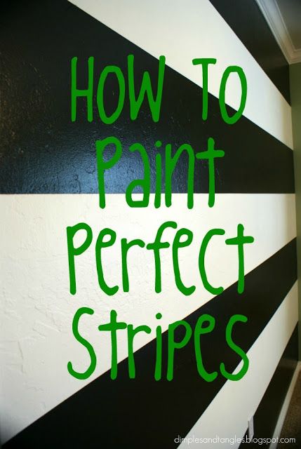 Tutorial- How to paint perfect stripes, even on textured walls  Black and White Striped Wall Black And White Striped Wall, Striped Walls, Paint Stripes, Black And White Stripes, New Wall, Painting Tips, Kids' Room, Paint Ideas, My New Room