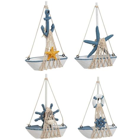 Set of 4 Mini Wooden Sailboat Models for Beach Nautical Home Decor, Miniature Boat Decorations | Michaels Nautical Baby Shower Decorations, Nautical Centerpiece, Sailor Baby Showers, Beach Theme Bathroom Decor, Sailing Decor, Beach Decor Ideas, Sailboat Decor, Event Design Ideas, Wooden Sailboat