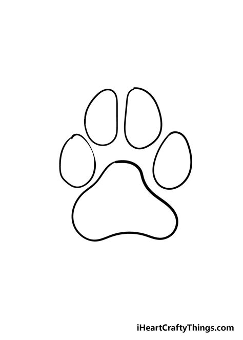 Dog Paw Drawing - How To Draw A Dog Paw Step By Step Lab Drawing Easy, Dog Collar Drawing, Dog Paw Illustration, How To Draw Paws, Paw Doodle, Dog Paw Cartoon, Paw Print Drawing, Paw Illustration, Dog Paw Drawing