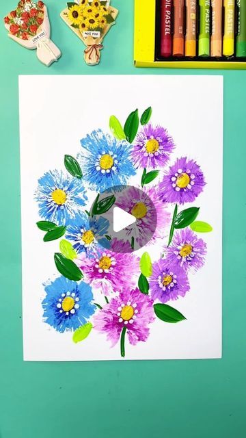 Colour Paper Flowers, Creative Arts Therapy, Paint Collection, Halloween Paper Crafts, Flower Shapes, Adding Details, Acrylic Painting Lessons, Hand Crafts For Kids, Cotton Swab