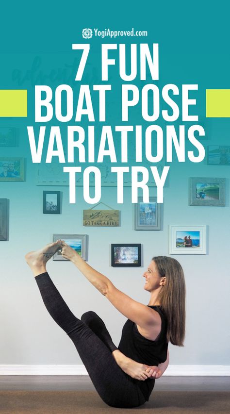 Try These 7 Fun Navasana (Boat Pose) Variations | YogiApproved.com Yoga Boat Pose, Navasana Boat Pose, Yoga With Bolster, Boat Pose Yoga, Grasshopper Pose, Healthy Tricks, Yoga Teacher Resources, Yoga Articles, Yoga Goals