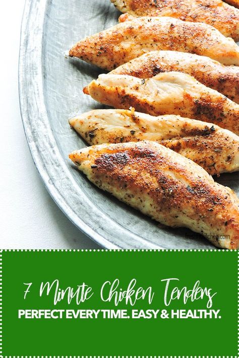 7 Minute Easy Healthy Pan Fried Chicken Tenders - Fresh Fit Kitchen Fried Chicken Tender Recipe, Sheet Pan Chicken Recipes, Chicken Tender Recipes Easy, Pan Fried Chicken Tenders, Chicken Tender Recipes Baked, Chicken Tender Recipe, Chicken Recipes Slow Cooker, Tenders Recipes, Sheet Pan Meals Chicken