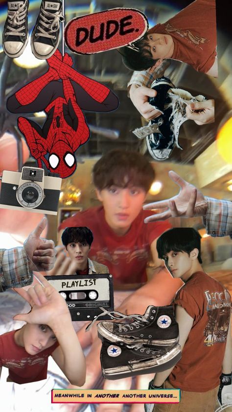 spidermark 🕷❤️🤘 #marklee #spiderman Nct Core, Nct Lockscreen, Lee Min Hyung, Canadian Boys, Nct Wallpaper, Comic Style Art, Nct Mark, Iphone Wallpaper App, Mark Nct