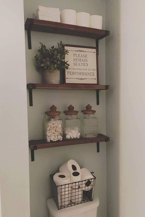 bathroom corner with a slender shower stall. This small shower was fitted into a bathroom corner  #bathroomideas #bathroomideasroom #Bathroomideasremodeling #bathroomwalldecor #bathroomideasshower Makeover Kamar Mandi, Farmhouse Bathroom Decor Ideas, Decor Ikea, Small Bathroom Storage, Farmhouse Bathroom Decor, Bathroom Redo, Bathroom Renos, Small Bathroom Decor, Bathroom Reno