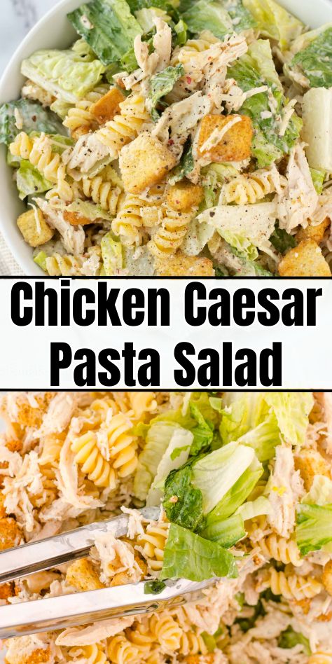 Creamy Caesar Dressing, Chicken Caesar Pasta, Chicken Pasta Salad Recipes, Caesar Pasta Salad, Caesar Pasta, Chicken Caesar Pasta Salad, Chicken Caesar, Cold Pasta Salad, Summer Recipes Dinner