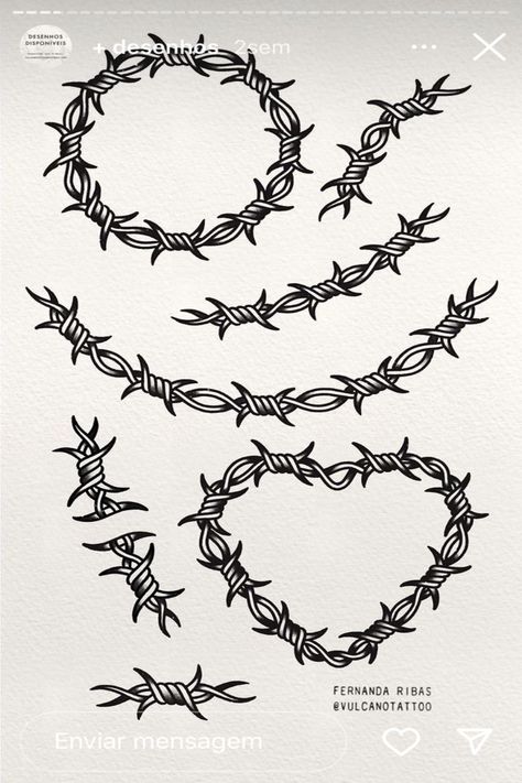 Traditional Barbed Wire Tattoo Design, Barbed Wire Flash Tattoo, Trad Barbed Wire Tattoo, Barb Wire Tattoo Traditional, Barbwire Tattoo Design, Barbwire Traditional Tattoo, Wooden Stake Tattoo, Finger Number Tattoo, Black School Tattoo