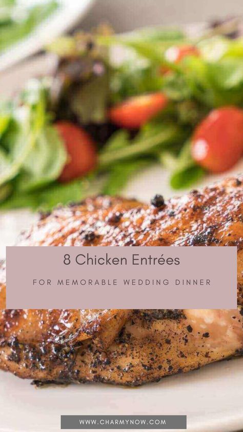 From Classic to Creative: 8 Chicken Entrées for Memorable Wedding Dinner – How to Delight Your Guests on a Budget | By Charmy Now | Millennial Wedding Planner Book | Available in USA and Canada | Bringing peace of mind to your planning journey, Wedding dinner menu, Budget-friendly wedding food, Wedding chicken dishes, Affordable wedding catering, Wedding reception chicken, Creative wedding entrees, Chicken wedding meal ideas, Wedding budget tips, Wedding food inspiration, Wedding menu planning Wedding Meal Ideas, Chicken Wedding, Wedding Chicken, Wedding Entrees, Wedding Buffet Menu, Millennial Wedding, Cocktail Catering, Wedding Budget Tips, Buffet Wedding Reception