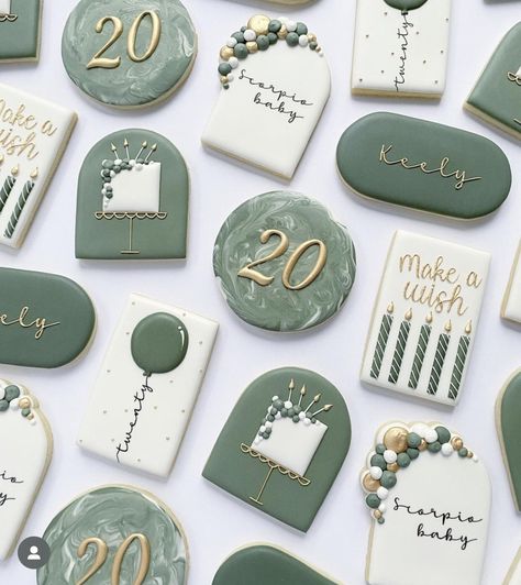 20th Birthday Cookies Decorated, Birthday Cookies For Adults, 29 Birthday Cookies, 25 Birthday Cookies, 24th Birthday Cookies, 21 Birthday Cookies Decorated, Cookie Designs Birthday, Icing Cookies Birthday, Simple Birthday Cookies