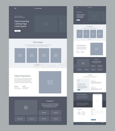 Modern Website Color Palette, Landing Page Wireframe, Website Layout Template, Site Design Website, การออกแบบ Ui Ux, Webpage Design Layout, Design De Configuration, Desain Ux, Layout Site