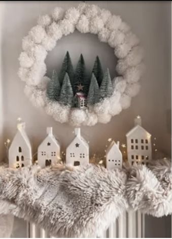 Diy Natal, Cozy Sunday, Christmas Decor Trends, Christmas Village Sets, White Christmas Wreath, White Christmas Decor, Old Christmas, Christmas Room, Magical Christmas