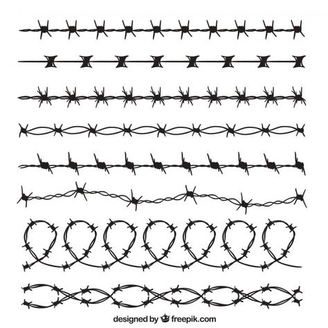 Stick And Poke Barbed Wire, Simple Barbwire Tattoo, Barbed Wire Line Drawing, Spine Tattoos Barbed Wire, Barbed Wire Silhouette, Barbwire Drawing Easy, Barbwire Tattoo Around Leg, Barbed Tattoo Wire, Barred Wire Tattoo