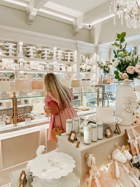 A girl in a pink dress at the cake bake shop The Cake Bake Shop, Cake Store Design, Cake Bake Shop Indianapolis, Christmas In Disney, Sip And Shop, Cake Bake Shop, American Cake, Cafe Shop Design, Liked Pins