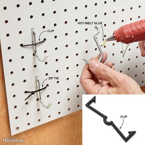 Lock In the Pegboard Hooks Peg Board Ideas, Pegboard Craft Room, Craft Storage Diy, Diy Study Table, Cucumber Trellis Diy, Craft Room Organizing, Pegboard Ideas, Trellis Diy, Diy Garage Organization