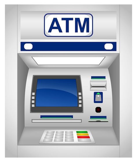 Set of realistic atm machine isolated or... | Premium Vector #Freepik #vector #atm #atm-machine #cash-machine #withdraw-money Baby Bibs Patterns Free, Atm Business, Atm Bank, White Notebook, Atm Machine, Automated Teller Machine, Colorful Borders Design, Coffee Glasses, Cash Machine