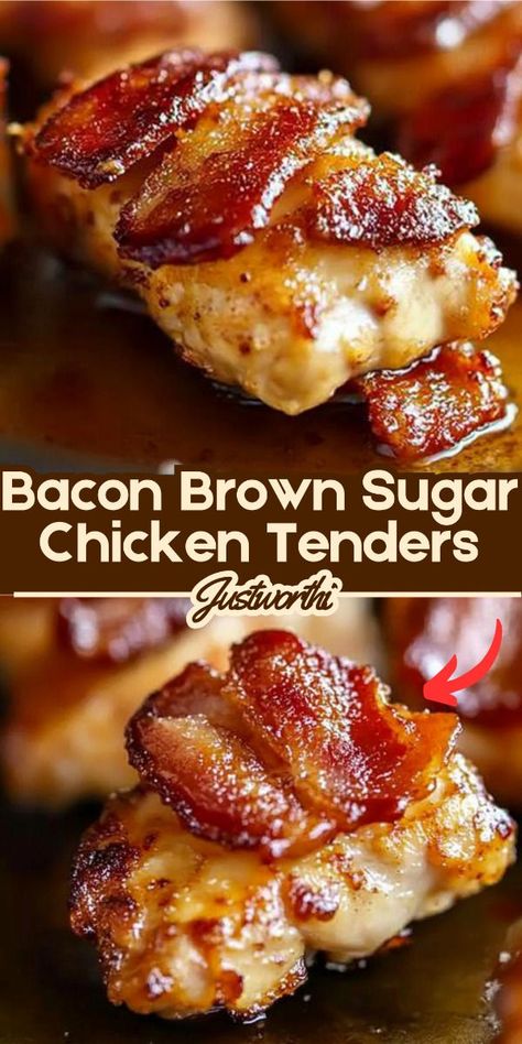 Chicken Bacon Appetizers Brown Sugar, Easy Foods To Make In Air Fryer, Bacon Wrapped Chicken Tenders With Brown Sugar, Chicken Bacon Bites Brown Sugar, Easy Oven Baked Chicken Tenders, Finger Foods Dinner, Chicken Finger Foods Appetizers, Chicken Tender Recipes Sauteed, Finger Food For Dinner