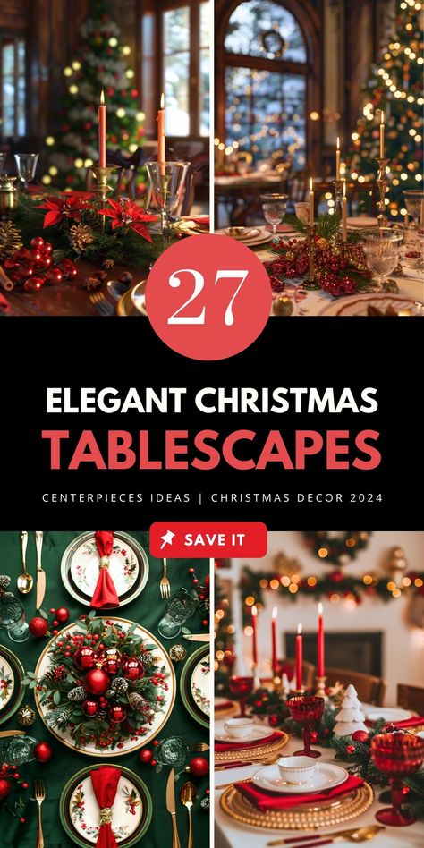 Discover elegant Christmas tablescapes ideas featuring centerpieces, rustic charm, and modern designs. Perfect for dining rooms and round tables. Save to your 'Holiday Decor' board and visit the article for more inspiration. Christmas Tablescapes Elegant, Apartment Small Living Room, Decorating Garden, Scandinavian Chic, Tablescapes Ideas, Tablescape Inspiration, Living Room Apartment, Rustic Centerpieces, Tablescape Ideas