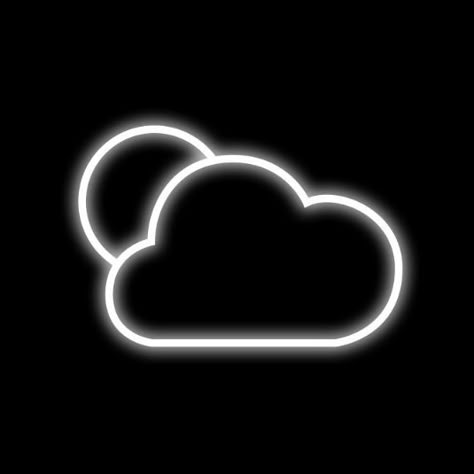 Neon Black Icons For Apps, Black And White Neon App Icons, Neon White App Icons, Neon Tiktok Icons, Black Weather Icon, Black Tiktok Icon, Glowing App Icon, Black Ios Icons, Glowing Icons