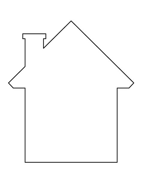 House pattern. Use the printable outline for crafts, creating stencils, scrapbooking, and more. Free PDF template to download and print at http://patternuniverse.com/download/house-pattern/ Paper House Template, House Outline, House Pattern, House Template, New Home Cards, Applique Templates, Paper House, Paper Houses, House Of Cards