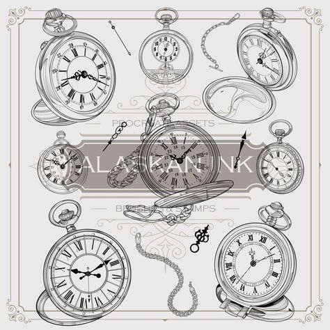 50 Watch Pocket Procreate Tattoo Brushes to create realistic timepiece tattoos on your iPad. #procreate #ipad #tattoo . #2_Pocket_Watch_Tattoo_Design #Pocket_Watch_Drawing_Sketches #Hand_Watch_Drawing #Pocket_Watch_Stencil 2 Pocket Watch Tattoo Design, Builder Tattoo, Pocket Watches Tattoo, Pocket Watch Drawing, Pocket Watch Tattoo Design, Procreate Tattoo Brushes, Mini Arts, Heart Shaped Watch, Watch Tattoo Design