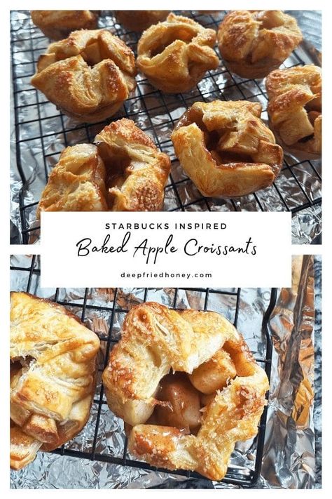 Baked Apple Croissants Apple Cinnamon Croissants, Apple Croissants, Apple Croissant, Becoming A Wife, Croissant Recipes, Ice Cream Snacks, Baked Goods Recipes, Apple Puff Pastry, Apple Festival