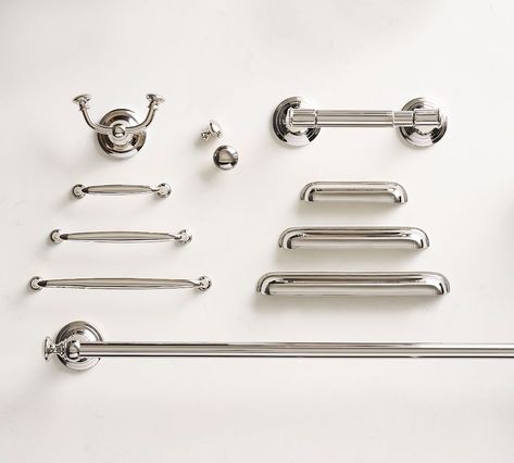 Mercer Toilet Paper Holder | Pottery Barn Kitchen Breakfast Area, Bathroom Mood Board, Construction Crafts, Chrome Bathroom, Primary Bath, Mark And Graham, Live Oak, Stainless Steel Tubing, Towel Rings