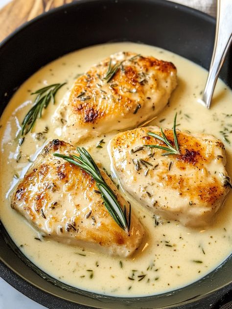 Rosemary Cream Sauce, Rosemary Chicken Thighs, Creamy Dijon, New Chicken Recipes, Light Sauce, Simple Green Salad, Rosemary Chicken, Best Salad, Best Salad Recipes