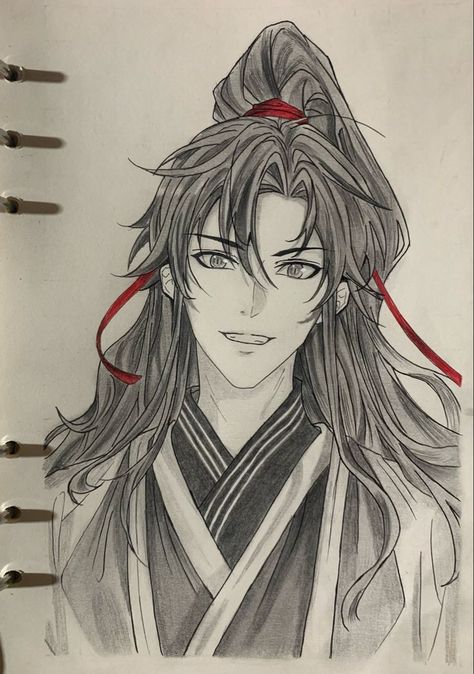 The Untamed Drawing Pencil, Kimono Sketch Drawing, The Untamed Drawing, Untamed Drawing, Anime Pencil Sketches, Anime Sketches Pencil, Ancient Sketch, Donghua Anime, Akali League Of Legends