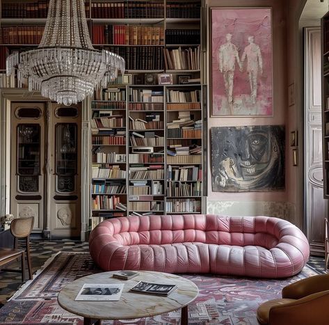 Maximalist Interior Living Room, Artistic Bookshelves, Comfy House, Bookshelf Design, Pub Decor, Room Deco, Dream House Interior, Apartment Inspiration, Dream Decor