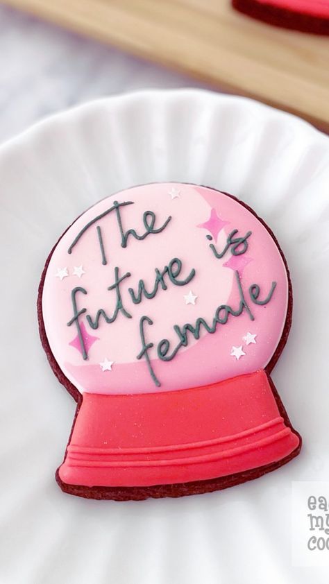 Women’s Day Cookies, Womens Day Cookies, Crystal Ball Cake, Bakery Art, Cookie Decoration, Halloween Creepy, Sugar Cookie Designs, Halloween Baking, The Future Is Female