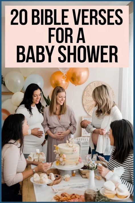 Group of women at a baby shower with balloons and cake. Bible Verse For Baby, Baby Bible Verses, Baby Shower Quotes, Prayer For Baby, Uplifting Bible Verses, Gospel Of Luke, Bible Verses For Kids, Powerful Scriptures, Boy Baby Shower Themes