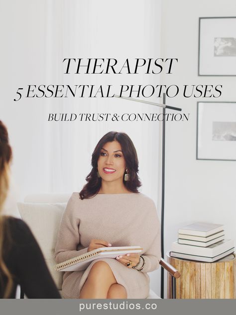 Therapist 5 Essential Photo Uses: Build Trust & Connection — PURE studios Therapist Website Photos, Therapist Branding Photos, Headshot Photoshoot, Psychology Today, Build Trust, Branding Photoshoot, Professional Photo, Branding Photos, Lifestyle Photography