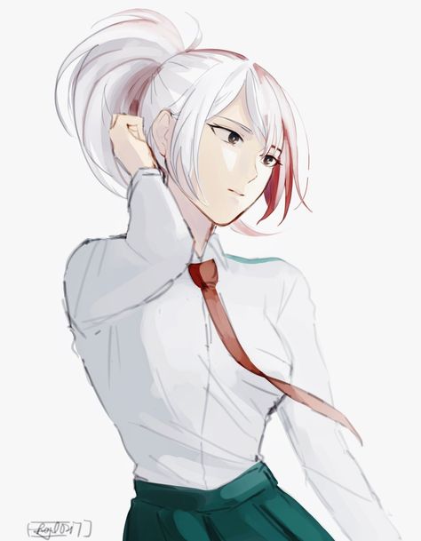 Mha Gender Swap, Todoroki Genderbend, Female Todoroki, Fem Todoroki, Draw Photo, Gender Bend, Shouto Todoroki, Todoroki Shouto, My Hero Academia Shouto