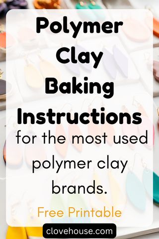 Polymer Clay Baking Instructions for the 8 most used polymer clay bran Polymer Clay Instructions, Polymer Clay Jewelry Tutorials Free, Polymer Clay Creatures, Polymer Clay Tutorials Free, Baking Polymer Clay, Palmer Clay, Clay Critters, Polymer Clay Recipe, Oven Thermometer