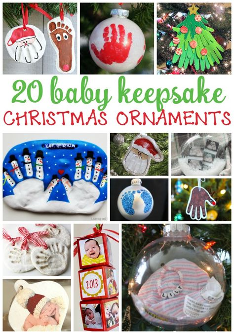 Adorable Christmas ornaments for baby and toddlers! These 20 keepsakes will make baby's first Christmas special. Baby Christmas Crafts, Keepsake Christmas Ornaments, Baby Christmas Ornaments, Homemade Ornaments, Navidad Diy, Baby First Christmas Ornament, Christmas Keepsakes, Toddler Christmas, Baby Ornaments