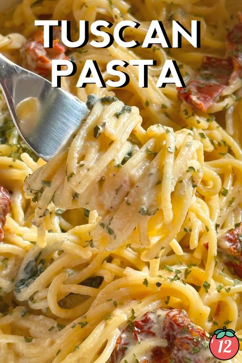 Tuscan Pasta 12 Tomatoes, Tuscan Pasta Salad 12 Tomatoes, Best Ever Side Dishes, Potluck Italian Dishes, Easy Recipes With Noodles, Italian Pasta Side Dishes, Tucson Pasta, One Pot Pasta Dishes, No Meat Pasta Dishes