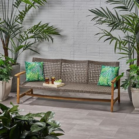 Buy Outdoor Sofas, Chairs & Sectionals Online at Overstock | Our Best Patio Furniture Deals Outdoor Patio Couch, Lanai Furniture, Wicker Loveseat, Home Outdoor Decor, Patio Couch, Outdoor Decor Ideas, Patio Loveseat, Outdoor Loveseat, Outdoor Couch