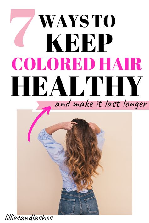 Is your hair color fading too quickly? I can relate. I was spending all this money on getting my hair colored and it would fade after a few weeks. In this post, I go over how to keep your hair color from fading and make the color last longer. Find out how to keep that colored hair healthy and looking good longer! #coloredhairhealthy #howtokeepcoloredhairfromfading #hairtips #healthyhairtips #shinyhair #bestproductsforcoloredhair #olaplex #heatprotectantspray #howtomaintaincoloredhair Hair Care After Coloring, How To Take Care Of Colored Hair, How To Keep Dyed Hair Healthy, Caring For Colored Hair, Healthy Colors, Colored Hair Tips, Dyed Blonde Hair, Long Hair Color, Color Your Hair