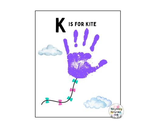 DIY Printable Letter K Handprint Craft Template Digital Print-it-out template Craft Perfect Activity for: -Teachers/Homeschooling -Parents -Daycares -Friends and Families ***Adorable alphabet artwork / craft. -Instant Download PDF File Available -Printable Craft ***Just paint and add kids handprints to make it a memorable craft : Keepsake #handprintcraft #footprintcraft #homeschooling #handandfootprint #teachercraft #diycraft #printable #LetterKHandprint #alphabetcraft K Is For Kite Handprint, Handprint Kite Craft Preschool, K Is For Handprint Craft, Letter I Footprint Craft, K Handprint Craft, Letter I Handprint Craft, Letter J Handprint Craft, Letter K Handprint Craft, Kite Artwork