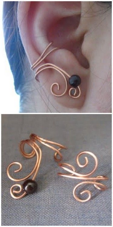 Ear Cuff Tutorial, Ear Cuff Diy, Cuffs Diy, Wire Ear Cuffs, Diy Jewelry To Sell, Diy Wire Earrings, Diy Jewelry Rings, Diy Jewelry Earrings, Diy Jewelry Unique