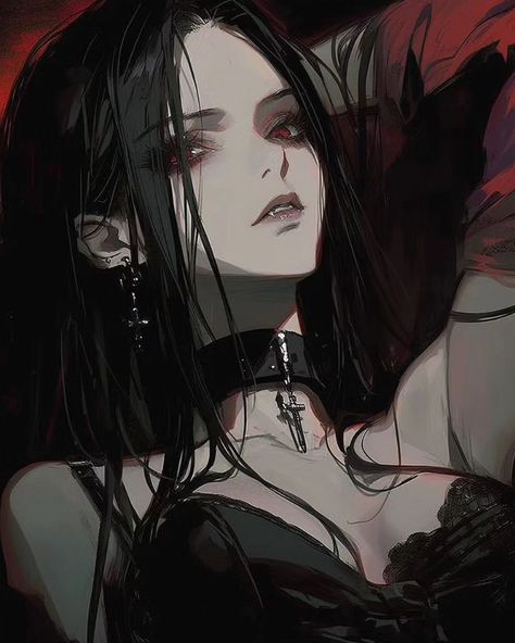 Vampire Love AI Generated / Midjourney #ai #midjourney #vampireart #vampira #vampire #anime #animestyle #darkanime Black Hair Red Eyes, Dark Anime Pfp, Anime Pfp Ideas, Dr Faceclaims, Majestic Art, Girl Black Hair, Fear Is The Mind Killer, Fantasy Map Making, Sea Dragons