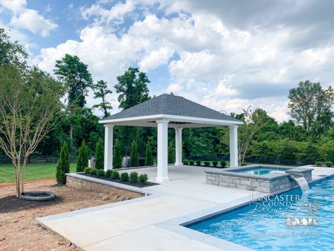 Cost of an Outdoor Pavilion | Amish Quality Built Pavilions Pool Pavilion Ideas, Pool Gazebo, Pool Cost, Pool Pavilion, Backyard Getaway, Home Backyard, Barbecue Design, Modern Outdoor Patio, Outdoor Pavilion