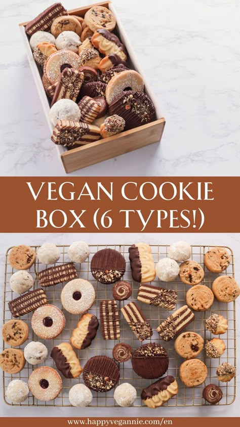 Cookie Box Vegan, Vegan Danish Butter Cookies, Vegan Biscuits Cookies, Vegan Cheesecake Cookies, Vegan Linzer Cookies, Different Cookies Types, Best Vegan Christmas Cookies, Vegan Sandwich Cookies, Quick Vegan Cookies